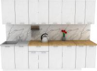 Готовая кухня ЭлиГард Lion 2.8 (белый структурный/дуб бунратти)