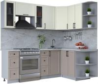 Готовая кухня Интерлиния Тренд 1.5x2.2 правая (луна/белый/серый каспий)