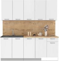 Готовая кухня Интерлиния Мила Лайт 2.0 (белый платинум/дуб бунратти)