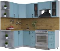 Готовая кухня Интерлиния Тренд 1.5x2.2 левая (океан/океан/дуб бунратти)