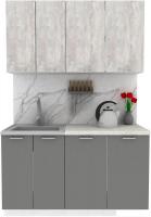 Готовая кухня ЭлиГард Lion 1.4 (ледяное дерево/дымчатый алмаз/королевский опал)