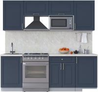 Готовая кухня Интерлиния Мила Шато 2.2В (индиго/индиго/опал светлый)