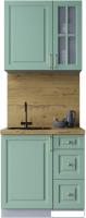 Готовая кухня Интерлиния Мила Шато 0.8А (мята/мята/дуб бунратти)