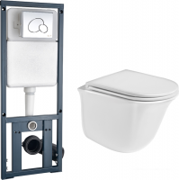 Унитаз подвесной WeltWasser Telbach 004 GL-WT + Marberg 410 RD (белый глянец/хром)