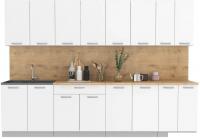 Готовая кухня Интерлиния Мила Лайт 3.0 (белый платинум/белый платинум/дуб бунратти)