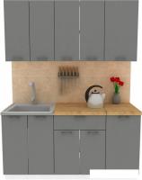 Готовая кухня ЭлиГард Lion 1 1.6 (дымчатый алмаз/дуб бунратти)