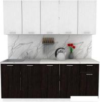 Готовая кухня ЭлиГард Lion 2.0 (белый структурный/дуб марбург/королевский опал)