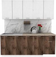 Готовая кухня ЭлиГард Lion 2.0 (белый структурный/дуб нокс/малага)