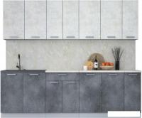 Готовая кухня Интерлиния Мила Лайт 2.5 (бетон лайт/бетон портленд/опал светлый)