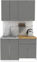 Готовая кухня ЭлиГард Lion 1.2 (дымчатый алмаз/дуб бунратти)