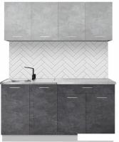 Готовая кухня Артём-Мебель Лана СН-113 без стекла 1.6 (бетон спаркс лайт/бетон спаркс)