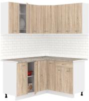 Готовая кухня Кортекс-мебель Корнелия Лира 1.5x1.4 (дуб сонома/марсель)