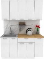 Готовая кухня ЭлиГард Lion 1.5 (белый структурный/дуб бунратти)