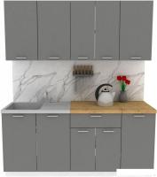 Готовая кухня ЭлиГард Lion 1.8 (дымчатый алмаз/дуб бунратти)