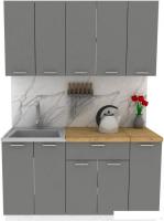 Готовая кухня ЭлиГард Lion 1.5 (дымчатый алмаз/дуб бунратти)