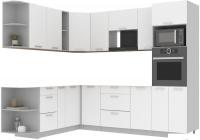 Готовая кухня Интерлиния Мила Лайт 1.88x2.6 левая без столешницы (белый платинум/белый платинум)