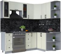 Готовая кухня Интерлиния Тренд 1.5x2.1 правая (белый/белый/кастилло темный)