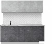 Готовая кухня Артём-Мебель Лана СН-113 без стекла 2.0 (бетон спаркс лайт/бетон спаркс)