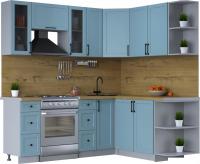 Готовая кухня Интерлиния Тренд 1.7x2.1 правая (океан/океан/дуб бунратти)
