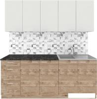 Готовая кухня Агута Альфа 2.0 (золотой/холодный серый/кастилло темный)