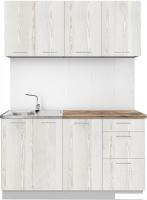 Готовая кухня Артём-Мебель Оля СН-114 без стекла ДСП 1.6м (сосна лофт белая)