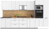 Готовая кухня Интерлиния Мила Лайт 3.6 ВТ (белый платинум/белый платинум/дуб бунратти)