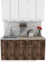 Готовая кухня ЭлиГард Lion 1.5 (белый структурный/дуб нокс/малага)