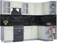 Готовая кухня Интерлиния Мила Шато 1.5x2.6 правая (белый/белый/кастилло темный)