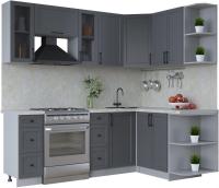 Готовая кухня Интерлиния Тренд 1.5x2.2 правая (пепел/пепел/опал светлый)