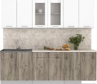 Готовая кухня Интерлиния Мила 24 (белый платинум/дуб серый/малага)