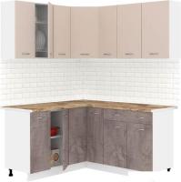 Готовая кухня Кортекс-мебель Корнелия Лира 1.5x2.0 (капучино/оникс/мадрид)