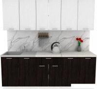 Готовая кухня ЭлиГард Lion 2.2 (белый структурный/дуб марбург/королевский опал)