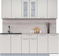 Готовая кухня Интерлиния Мила 22 (персидский жемчуг/персидский жемчуг/травертин серый)