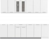 Готовая кухня Интерлиния Мила 26 без столешницы (белый платинум)