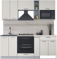 Готовая кухня Интерлиния Мила Лайт 2.0 ВТ (персидский жемчуг/персидский жемчуг/травертин серый)