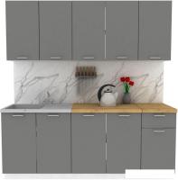 Готовая кухня ЭлиГард Lion 2.0 (дымчатый алмаз/дуб бунратти)