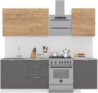 Готовая кухня Интермебель Микс Топ-4 1.8м (дуб крафт золотой/графит серый/дуб вотан)