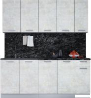Готовая кухня Интерлиния Мила Лайт 1.9 (бетон лайт/бетон лайт/кастилло темный)