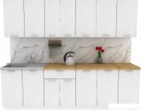 Готовая кухня ЭлиГард Lion 2.6 (белый структурный/дуб бунратти)