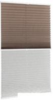 Плиссе Delfa Basic Сrush СПШ-35201/3504 Basic Transparent (34x160, тауп/белый)