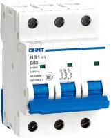 Выключатель автоматический Chint NB1-63H 3P 10A 10кА D (R) 179880
