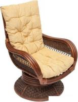 Кресло-качалка TetChair Andrea Relax Medium с подушкой (античный орех/рубчик кремовый)