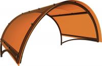 Козырек Импласт Арка Полимер 1500х1050 Янтарь (с сотовыйм поликарбонатом 6мм)