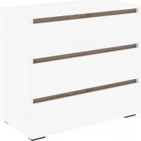 Комод Кортекс-мебель Бари 80 3ш (белый/белый/дуб сонома)