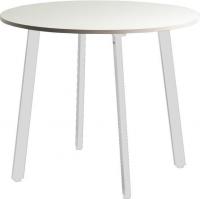 Кухонный стол Millwood Шанхай Л18 d90 (белый/металл белый)