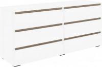Комод Кортекс-мебель Бари 160 6ш (белый/белый/дуб сонома)