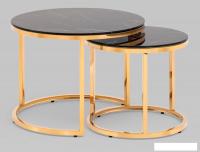 Журнальный столик Stool Group Селена (стекло черный мрамор/золото)