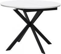 Кухонный стол Мебель Импэкс Leset Капри (черный/стекло белое)