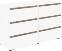 Комод Кортекс-мебель Бари 120 6ш (белый/белый/дуб сонома)