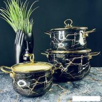 Набор кастрюль Lenardi Черный мрамор 776-053